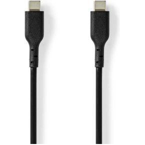 Nedis CCGL60710BK20 Usb-kabel Usb 2.0 Usb-c™ Male Usb-c™ Male 240 W 480 Mbps Vernikkeld 2.00 M Rond Pvc Zwart Label