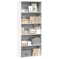 Boekenkast 80x30x189 cm bewerkt hout wit - thumbnail