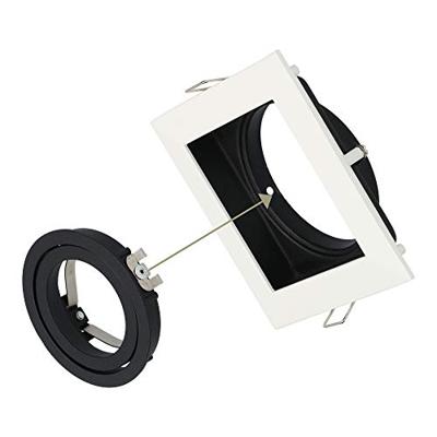 Durham LED inbouwspot vierkant - 4 Watt 345 lumen - 2700k warm wit - GU10 - Dimbaar Kantelbaar - Voor binnen - Wit