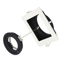 Durham LED inbouwspot vierkant - 4 Watt 345 lumen - 2700k warm wit - GU10 - Dimbaar Kantelbaar - Voor binnen - Wit - thumbnail