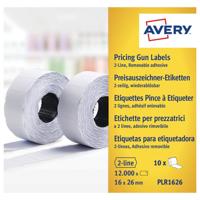 Avery PLR1626 etiketten voor prijstang non-permanent, ft 26 x 16, 12 000 etiketten, wit - thumbnail