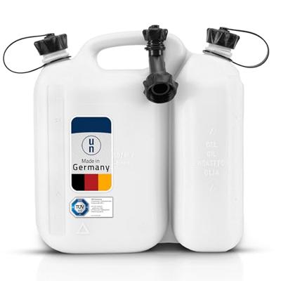 Hunersdorff Dubbele jerrycan voor brandstof | inhoud 5,5 + 3 l | natuur HDPe | L316xB145xH312mm | 1 stuk - 824900 824900