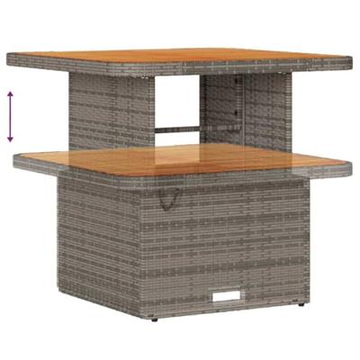 Tuinbankenset met kussen 9 pcs Grijs poly rattan