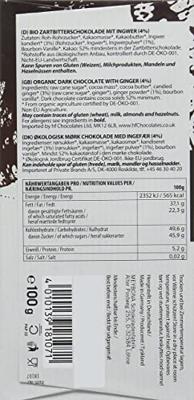 Meybona Organic Dark Ginger Chocolate