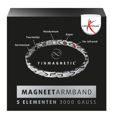 Lucovitaal Yinmagnetic Magneet Armband Zilver Lucovitaal Yinmagnetic Magneet Armband Zilver
