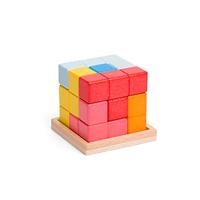 Bigjigs houten lock-a-cube kubuspuzzel - thumbnail