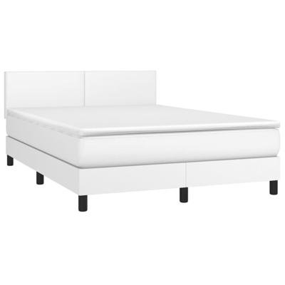 Boxspring met matras kunstleer wit 140x200 cm - thumbnail