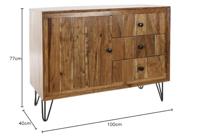 Dressoir DKD Home Decor Bruin Zwart Lichtbruin Acacia 100 x 40 x 77 cm - thumbnail