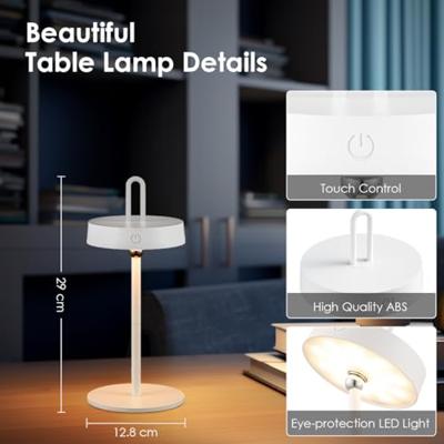 Draadloze Oplaadbare LED Tafellamp - Binnen & Buiten - Dimbaar - ø12.8 x 29 cm - Warmwit licht - 3000mAh - White