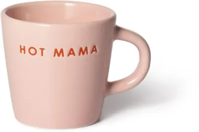 Vondels espressokop keramiek hot mama 5.5x7.5cm pink