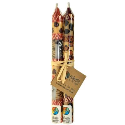 Handgeschilderde Dinerkaarsen 'Uzima' - 2 stuks