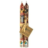 Handgeschilderde Dinerkaarsen 'Uzima' - 2 stuks - thumbnail