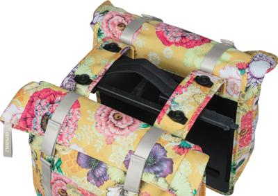 BASIL Dubbele fietstas bloom field double mik 35 liter 30 x 15 x 33 cm - honey yellow
