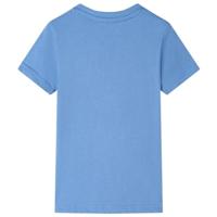 Kindershirt dinosaurusprint 128 middelblauw - thumbnail