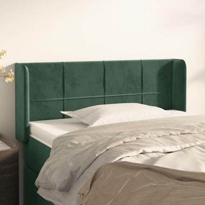 Hoofdbord met randen 93x16x78/88 cm fluweel donkergroen