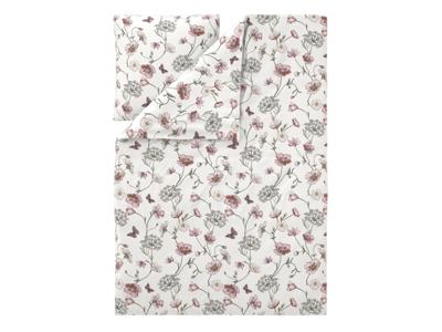 LIVARNO Satijnen dekbedovertrek 140 x 200 cm (Vlinders/wit)