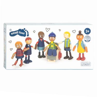 Small Foot - houten poppenhuis familie met rolstoel, 6st. Small Foot - houten poppenhuis familie met rolstoel, 6st.