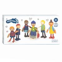 Small Foot - houten poppenhuis familie met rolstoel, 6st. - thumbnail
