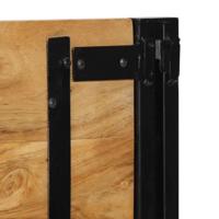Hoofdeinde 140 cm massief hout acacia en ijzer - thumbnail