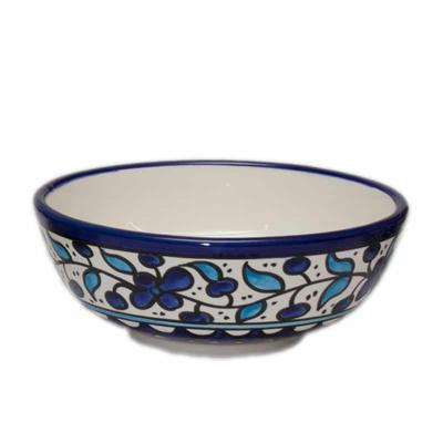 Blauwe Fair-Trade Müsli-Schaal met Bloemen