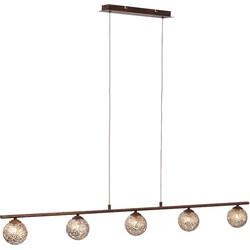 Paul Neuhaus Hanglamp Greta 5 lichts L 132 cm bruin Paul Neuhaus Hanglamp Greta 5 lichts L 132 cm bruin