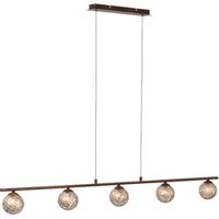 Paul Neuhaus Hanglamp Greta 5 lichts L 132 cm bruin - thumbnail