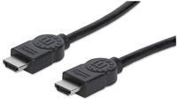 Manhattan 308816 HDMI-kabel HDMI Aansluitkabel HDMI-A-stekker, HDMI-A-stekker 1.00 m Zwart - thumbnail