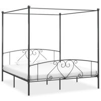 vidaXL Hemelbedframe metaal grijs 200x200 cm - thumbnail
