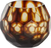 Light & Living theelichthouder glas eliza 12x10cm bruin - thumbnail