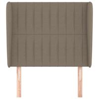 Hoofdbord met randen 103x23x118/128 cm stof taupe - thumbnail