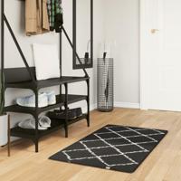 VidaXL Vloerkleed pamplona shaggy hoogpolig 60x110 cm crème en zwart - thumbnail