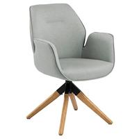 Bendt Eetkamerstoel 'Chandler' kleur Lichtgrijs/Eiken - thumbnail