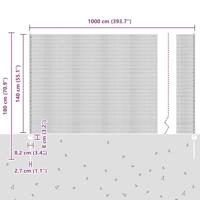 VidaXL Hek met paal zilver 1,4 x 10 m staal - thumbnail