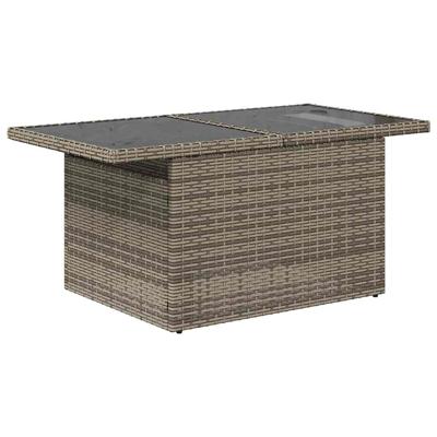 5-delige Loungeset met kussens poly rattan grijs - thumbnail