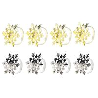 Servethouder DKD Home Decor Set Metaal Sneeuwvlokken (5 x 5 x 17 cm) (2 Stuks) - thumbnail