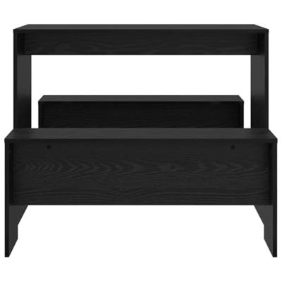 Eetkamerset 2 pcs Zwart eiken Bewerkt hout