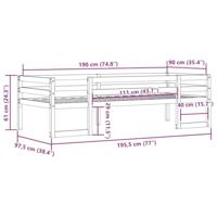 Kinderbedframe massief grenenhout 90x190 cm - thumbnail