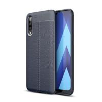 Litchi textuur TPU schokbestendig geval voor Galaxy A50 (marineblauw) - thumbnail