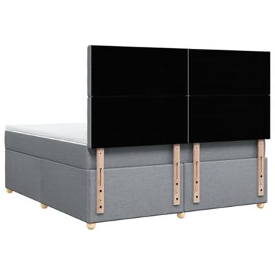 Boxspring met matras stof lichtgrijs 180x200 cm