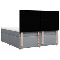 Boxspring met matras stof lichtgrijs 180x200 cm - thumbnail