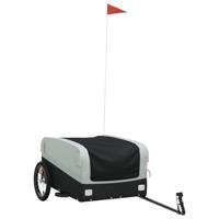VidaXL Fietstrailer 45 kg ijzer zwart en grijs - thumbnail