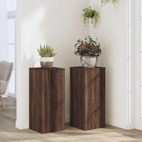 Plantenstandaards 2 st 30x30x70 cm bewerkt hout bruin eiken - thumbnail