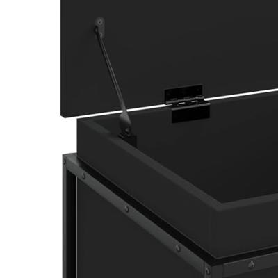 VidaXL Opbergbox met deksel 80x40x51,5 cm bewerkt hout zwart - thumbnail