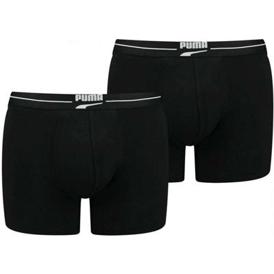 Heren Boxer Shorts Puma Gentle Retro 2 Stuks Zwart Maat S