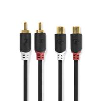 Nedis CABW24205AT20 Stereo Audiokabel 2x Rca Male - 2x Rca Female 2,0 M Antraciet - thumbnail