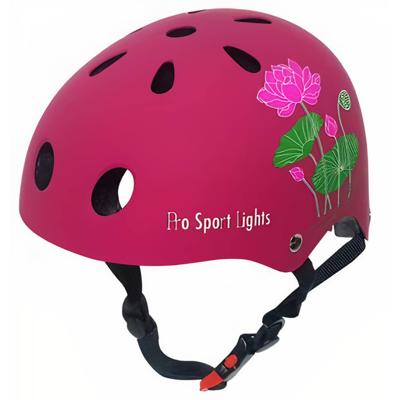 Pro Sport Lights fietshelm bloem junior polystyreen roze maat S