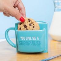 Mok met koekvakje - You Give Me A Sugar Rush (blauw) - thumbnail