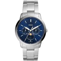 Fossil FS5907 Horloge Neutra Minimalist Maanstand staal zilverkleurig-blauw 42 mm - thumbnail