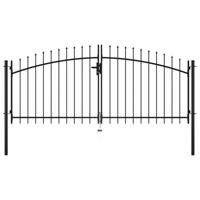 Hekpoort dubbele deur met speren bovenkant 300x150 cm - thumbnail