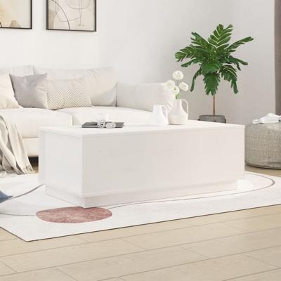 Salontafel 100x50x35 cm massief grenenhout wit